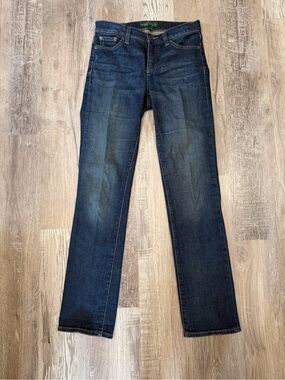 Lauren Ralph Lauren Jeans Co. Straight Leg Dark Blue Cotton Zip Closure